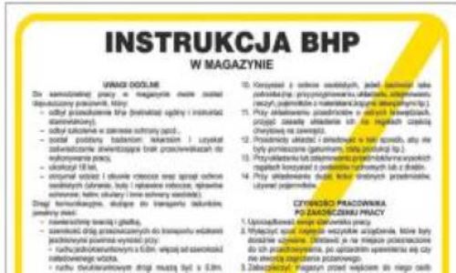 Instrukcje BHP